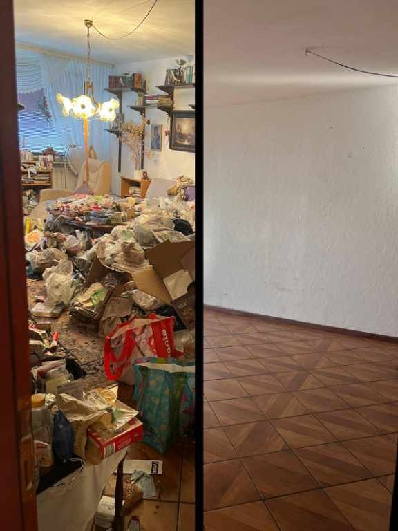 Messie Wohnung vor und nach der Entrümpelung
